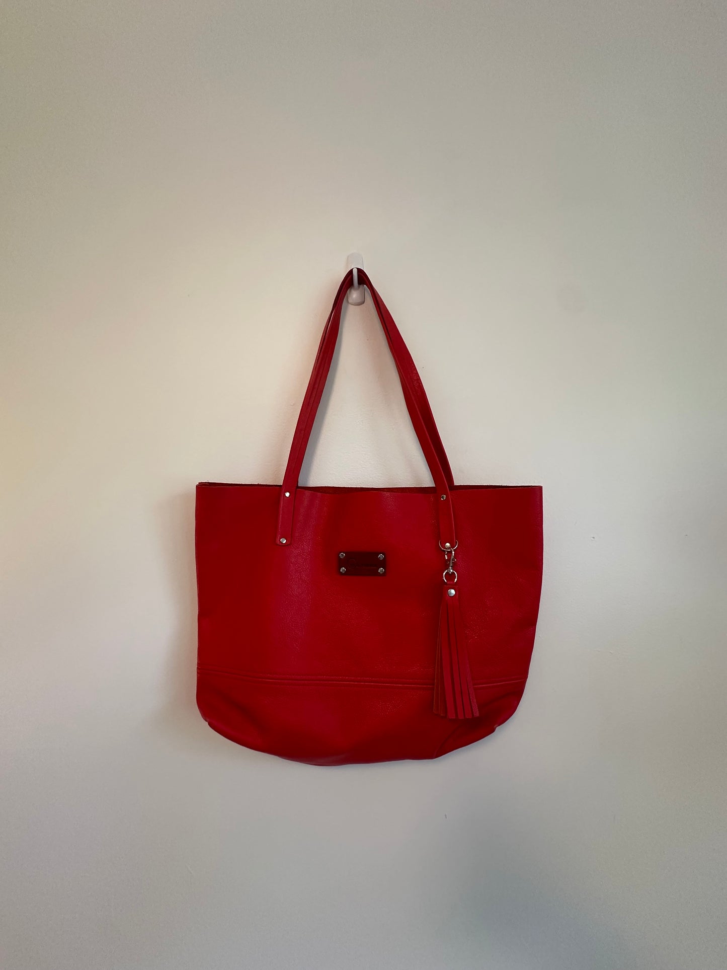 Ma & Pembum The Shopper Bag in Poppy Red Pebbled Leather
