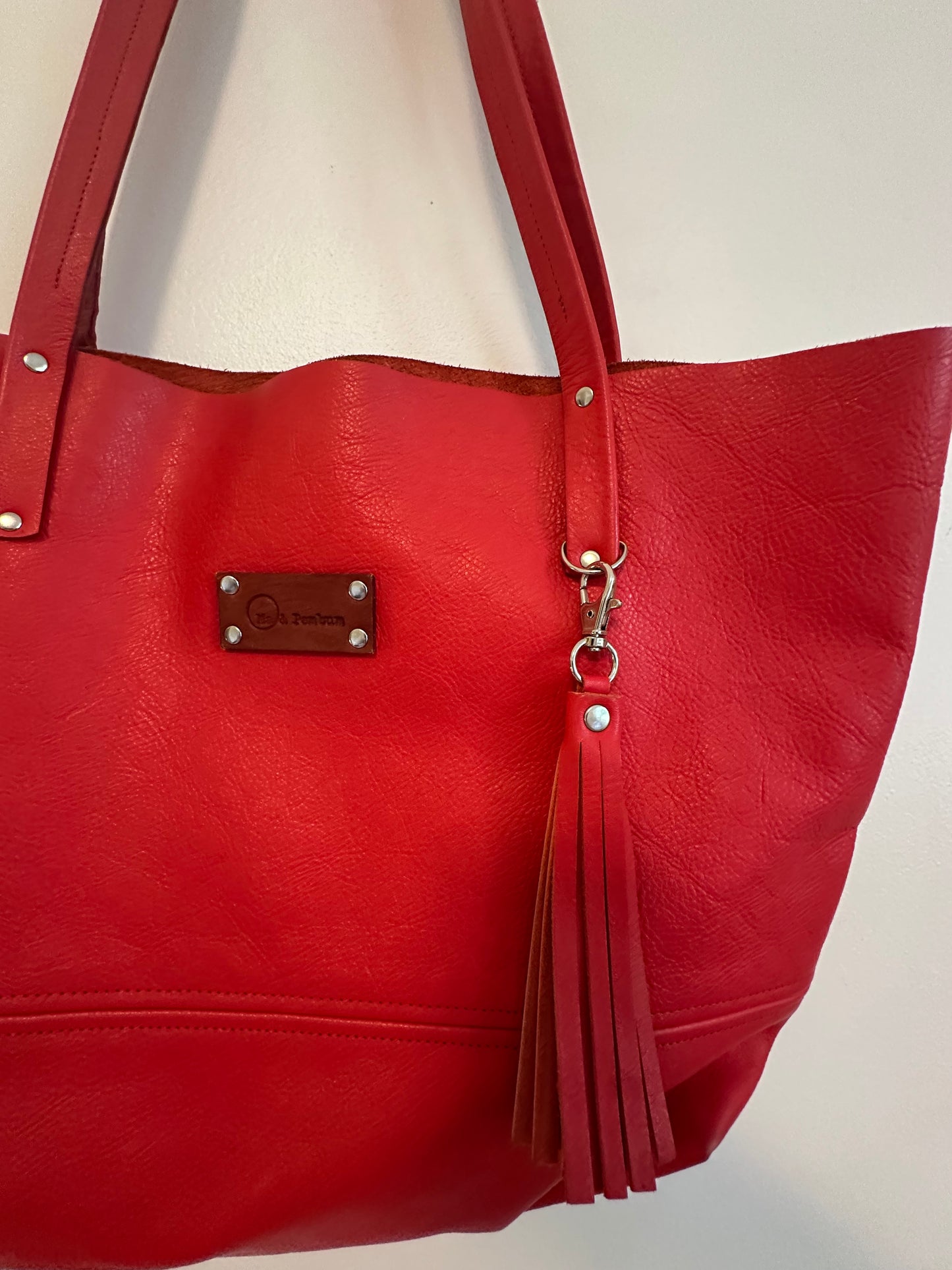Ma & Pembum The Shopper Bag in Poppy Red Pebbled Leather