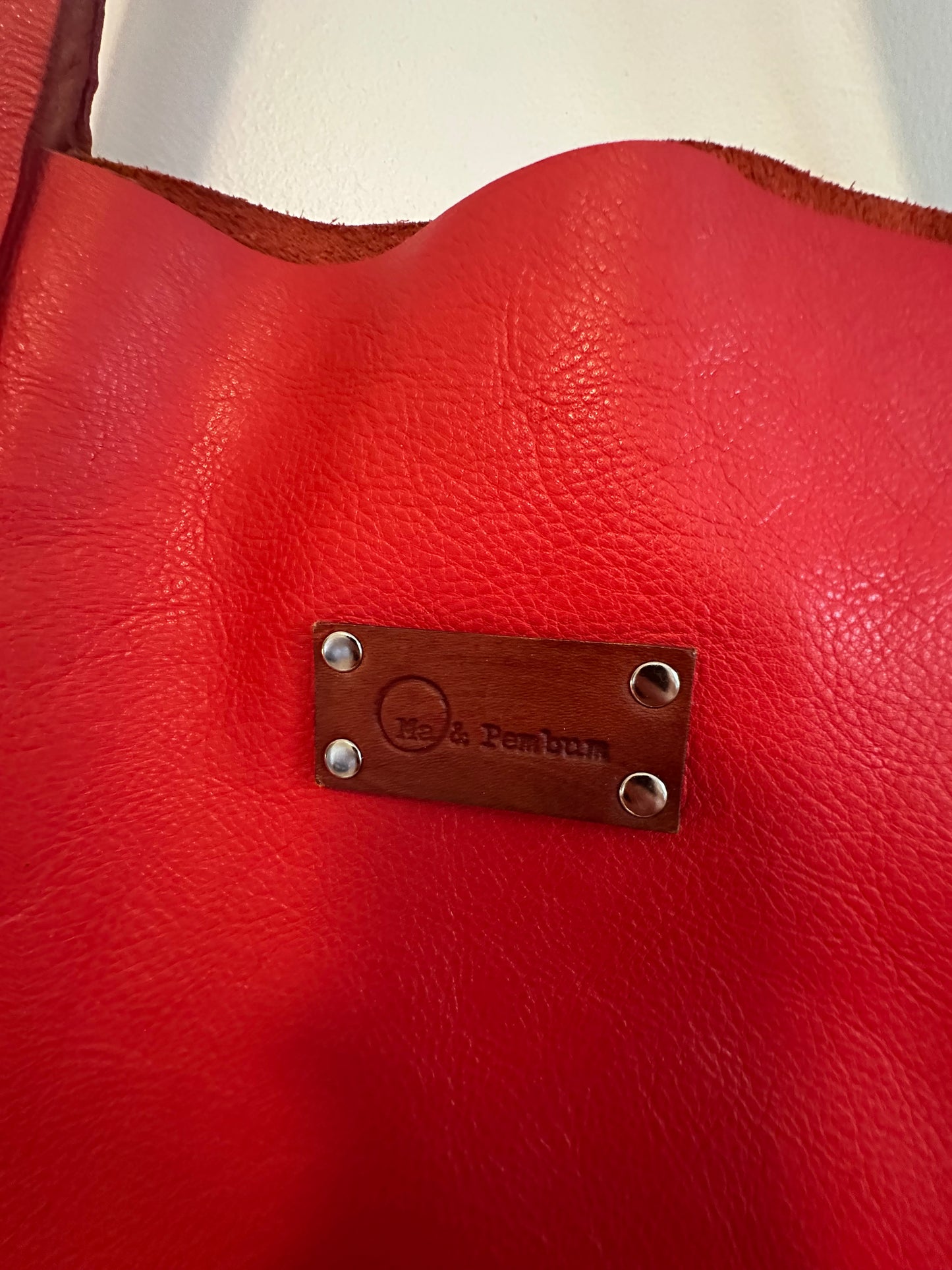 Ma & Pembum The Shopper Bag in Poppy Red Pebbled Leather