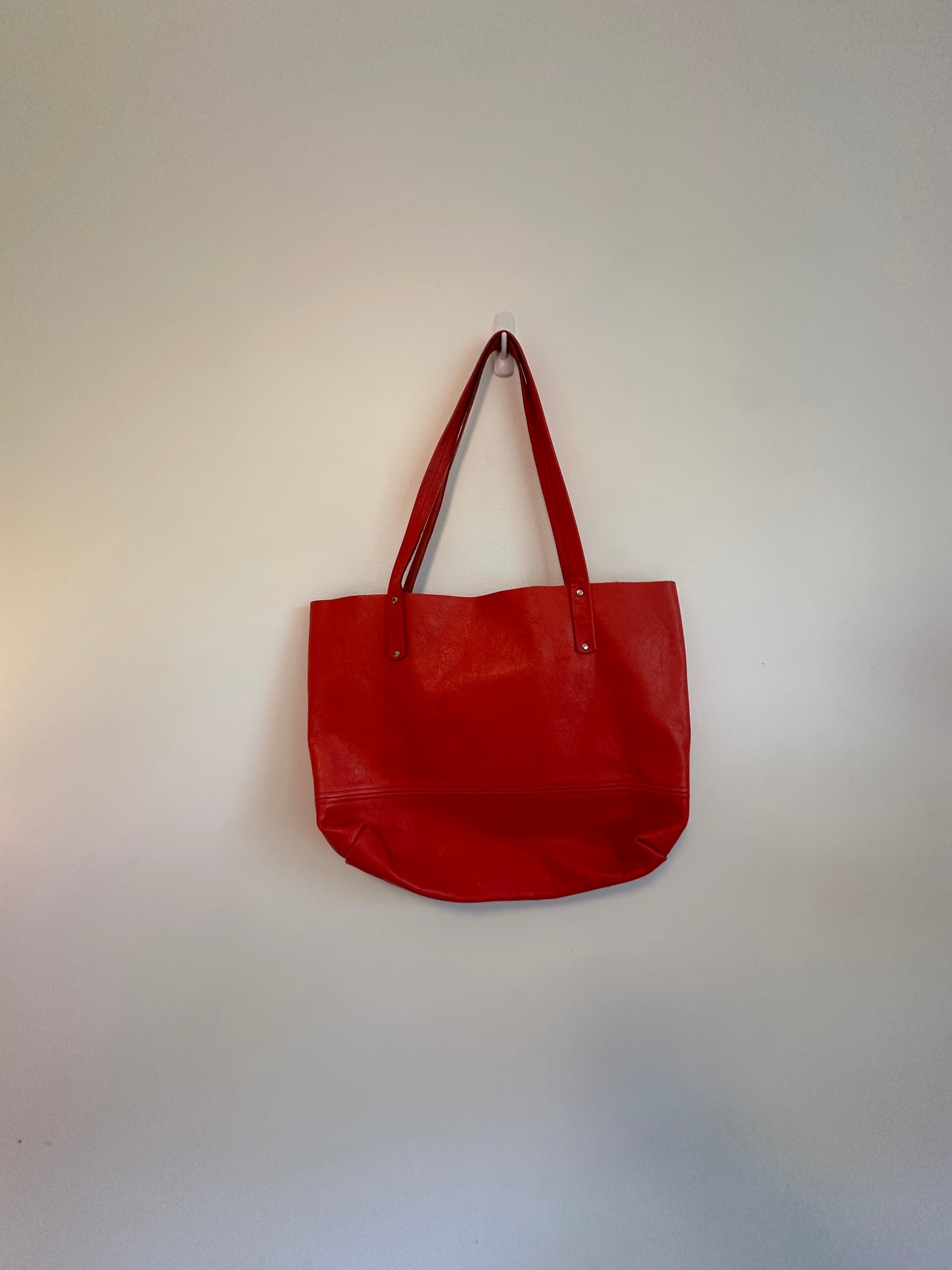 Ma & Pembum The Shopper Bag in Poppy Red Pebbled Leather