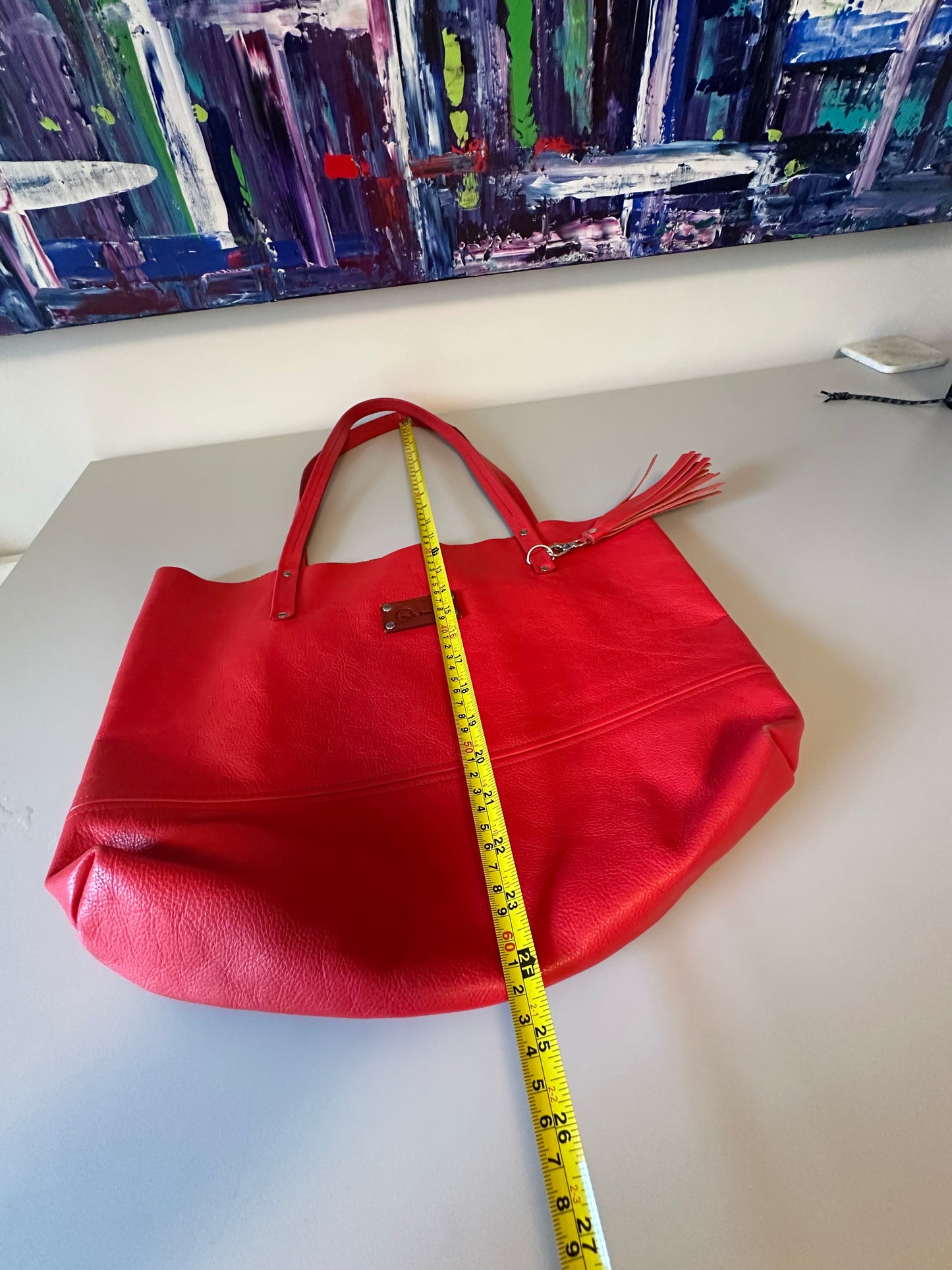 Ma & Pembum The Shopper Bag in Poppy Red Pebbled Leather