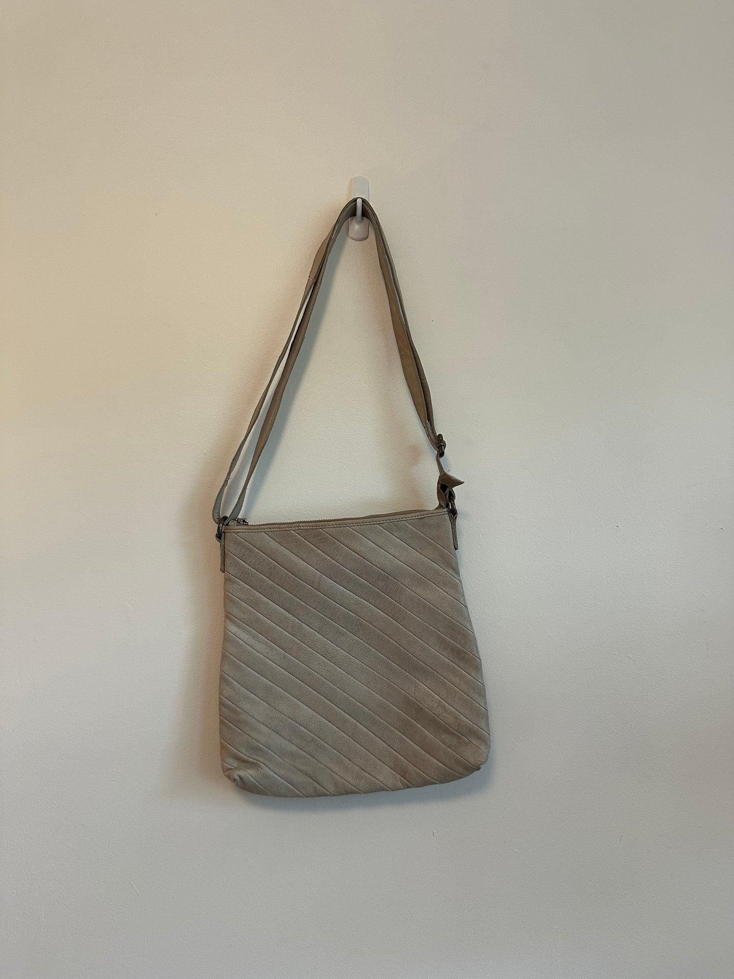 Latico Herringbone Leather Crossbody Bag in Tan