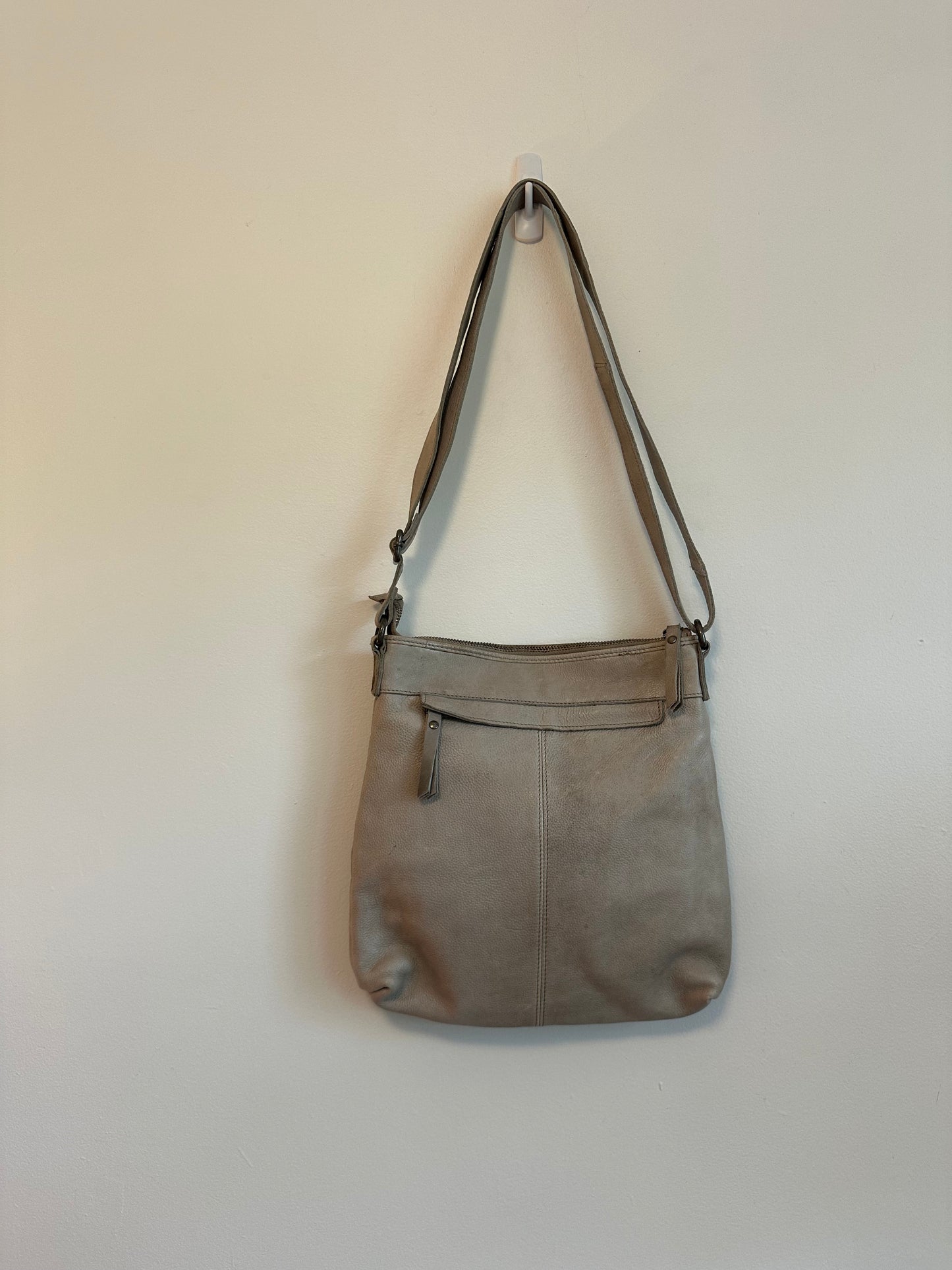 Latico Herringbone Leather Crossbody Bag in Tan