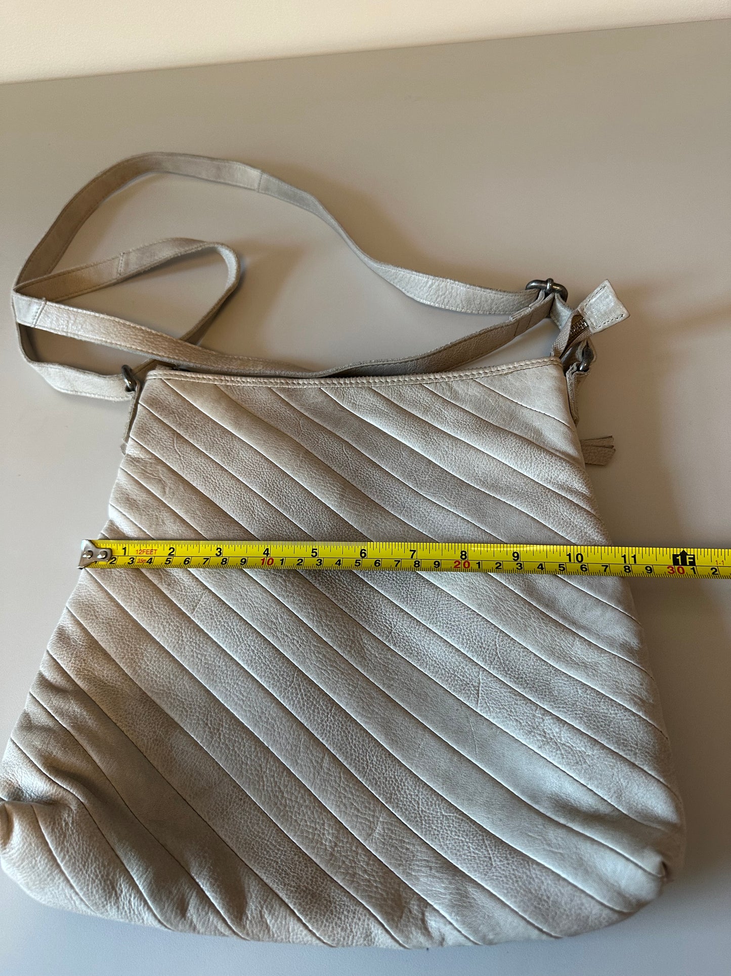 Latico Herringbone Leather Crossbody Bag in Tan