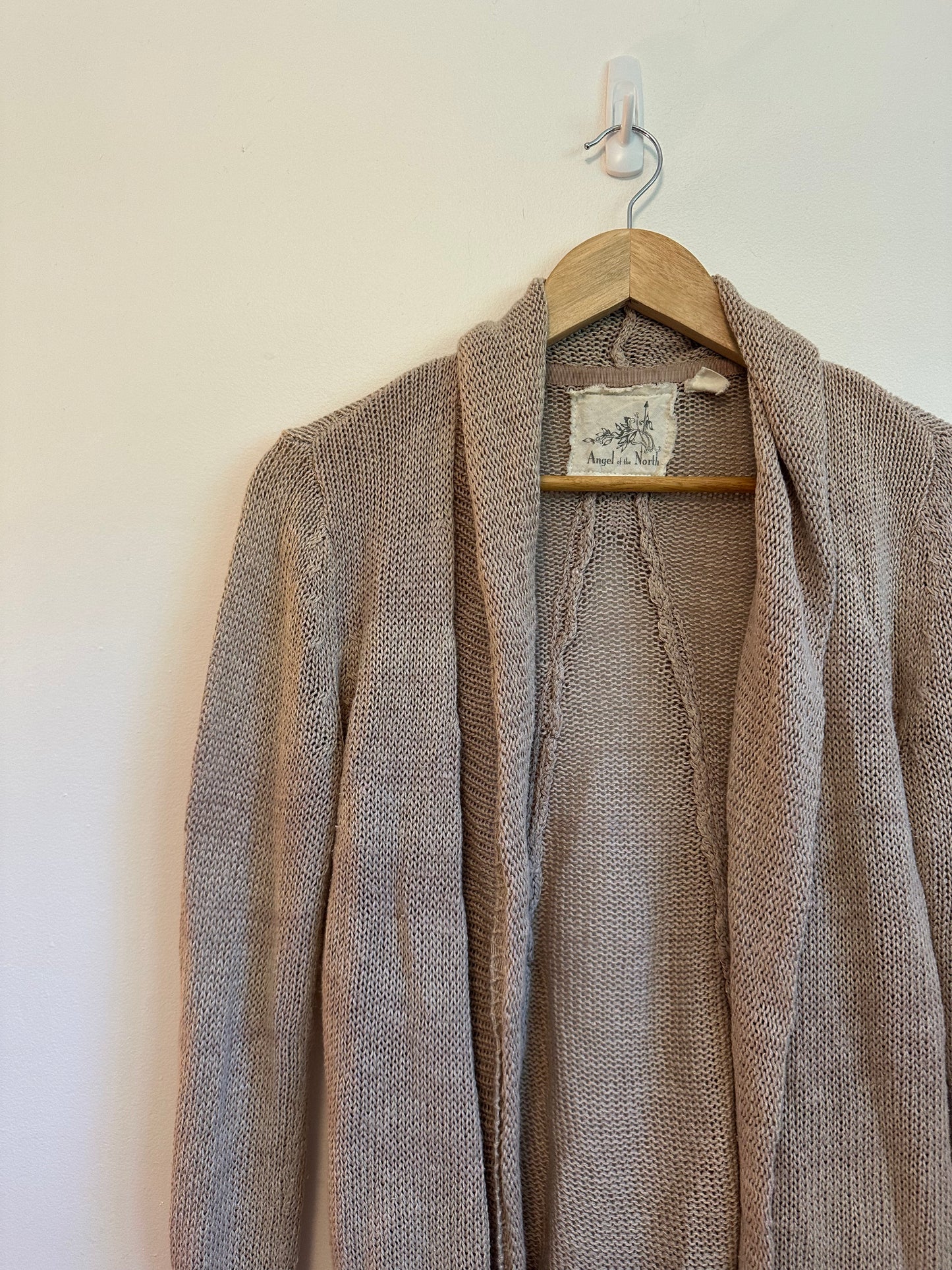 Angel of the North Tan Open Front Shawl Cardigan | Size Small