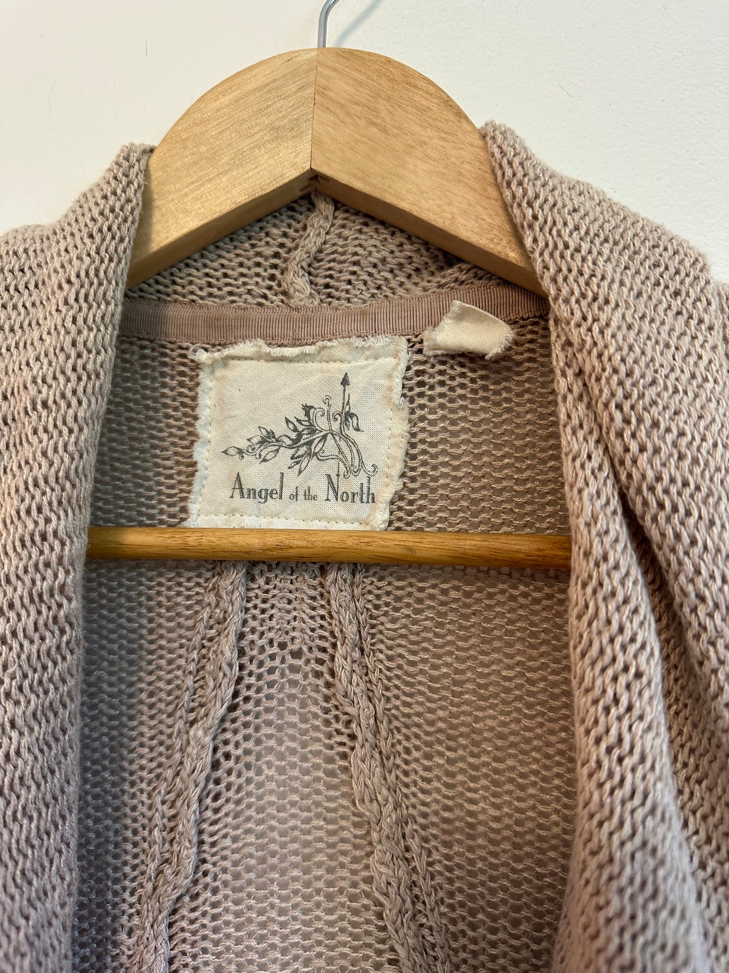 Angel of the North Tan Open Front Shawl Cardigan | Size Small