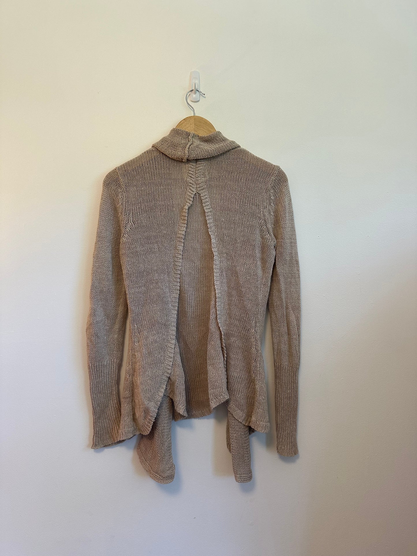 Angel of the North Tan Open Front Shawl Cardigan | Size Small