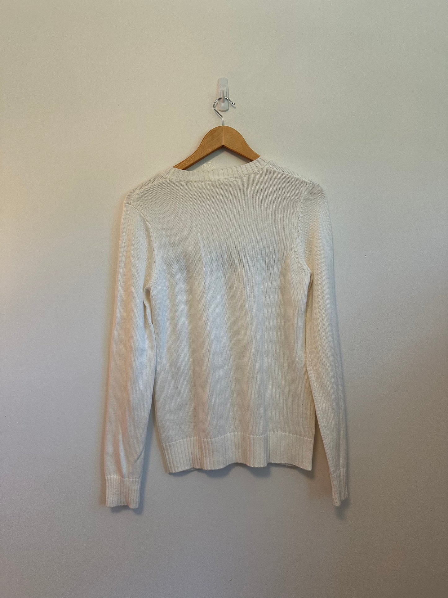 Ellsworth + Ivey Vermont Logo White and Green Sweater | Size Small