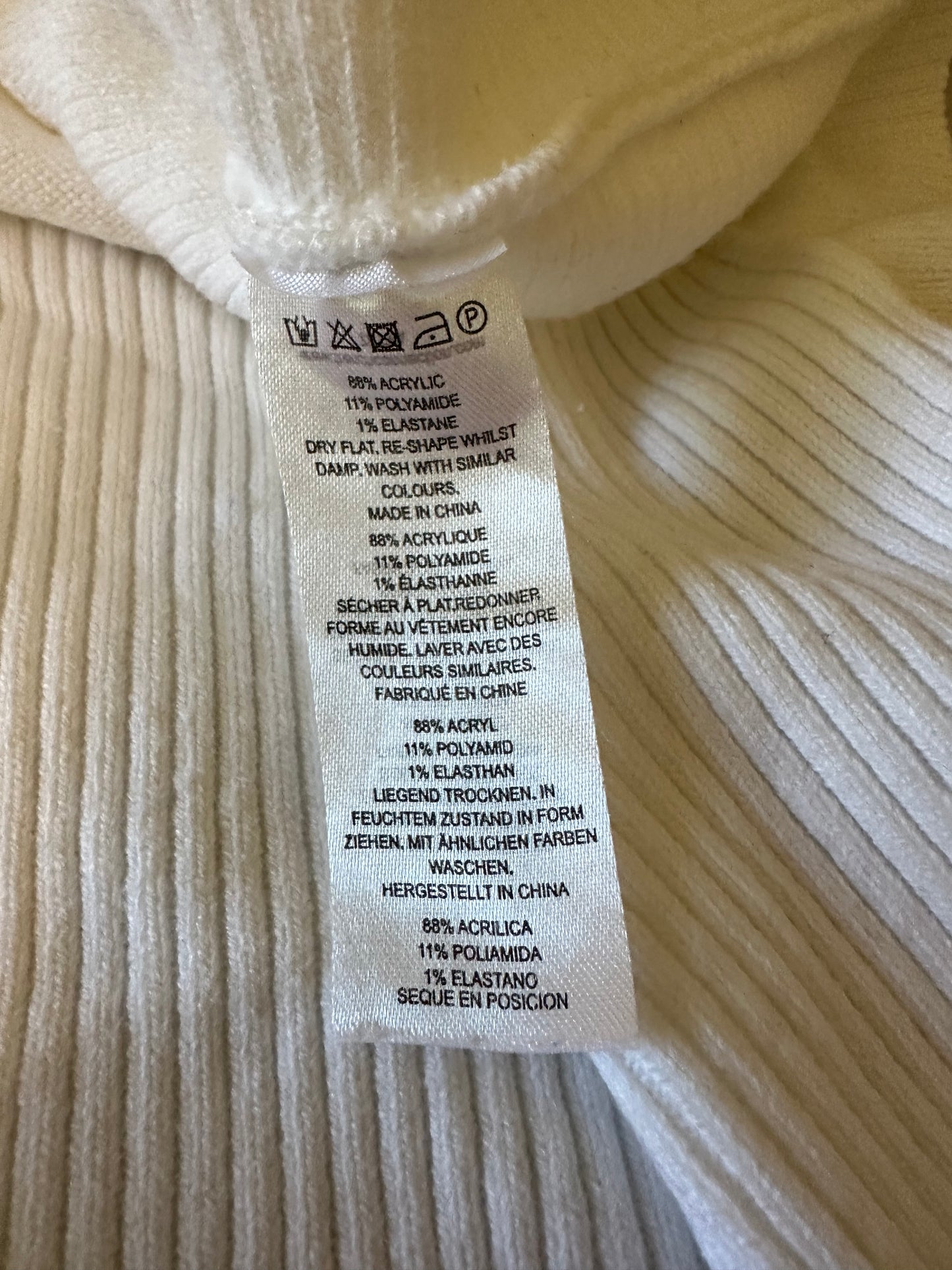 French Connection Babysoft Rib Cowl Neck Jumper Sweater in White | Size Small