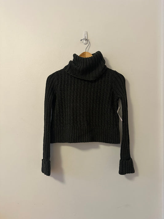 NWT Free People Green Twisted Cable Knit Turtleneck Sweater | Size XS