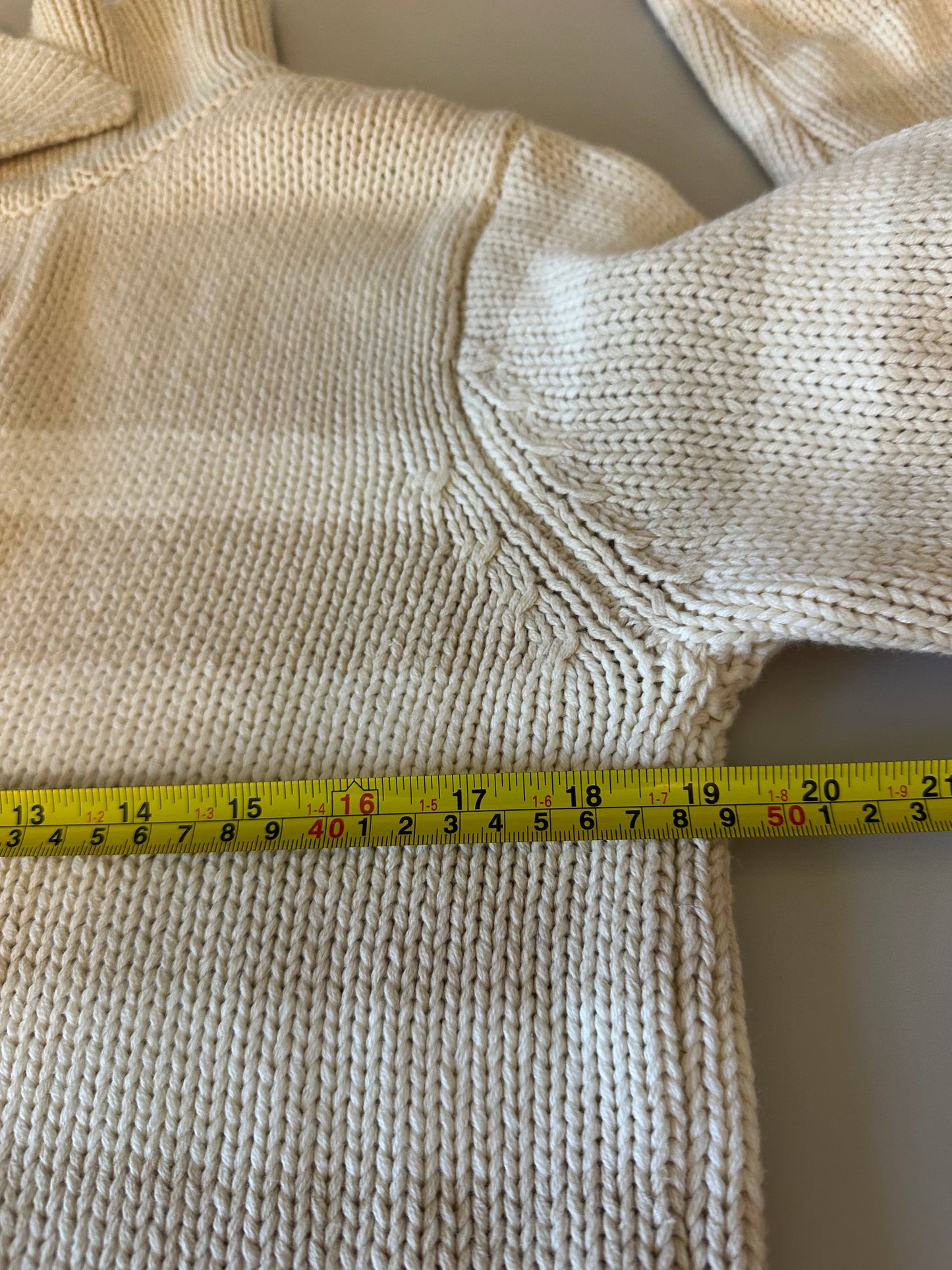By Together Striped Polo Sweater in Sand and White | Size Small