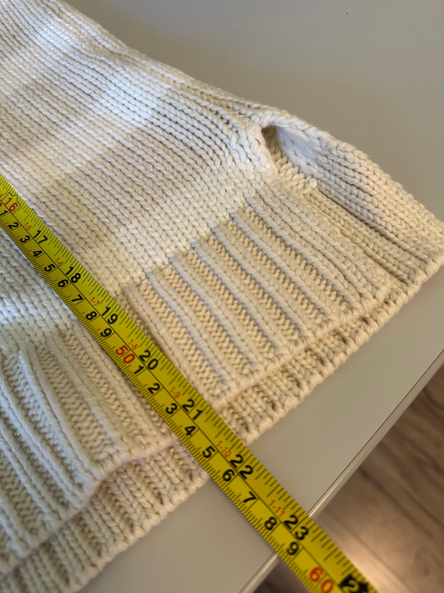 By Together Striped Polo Sweater in Sand and White | Size Small