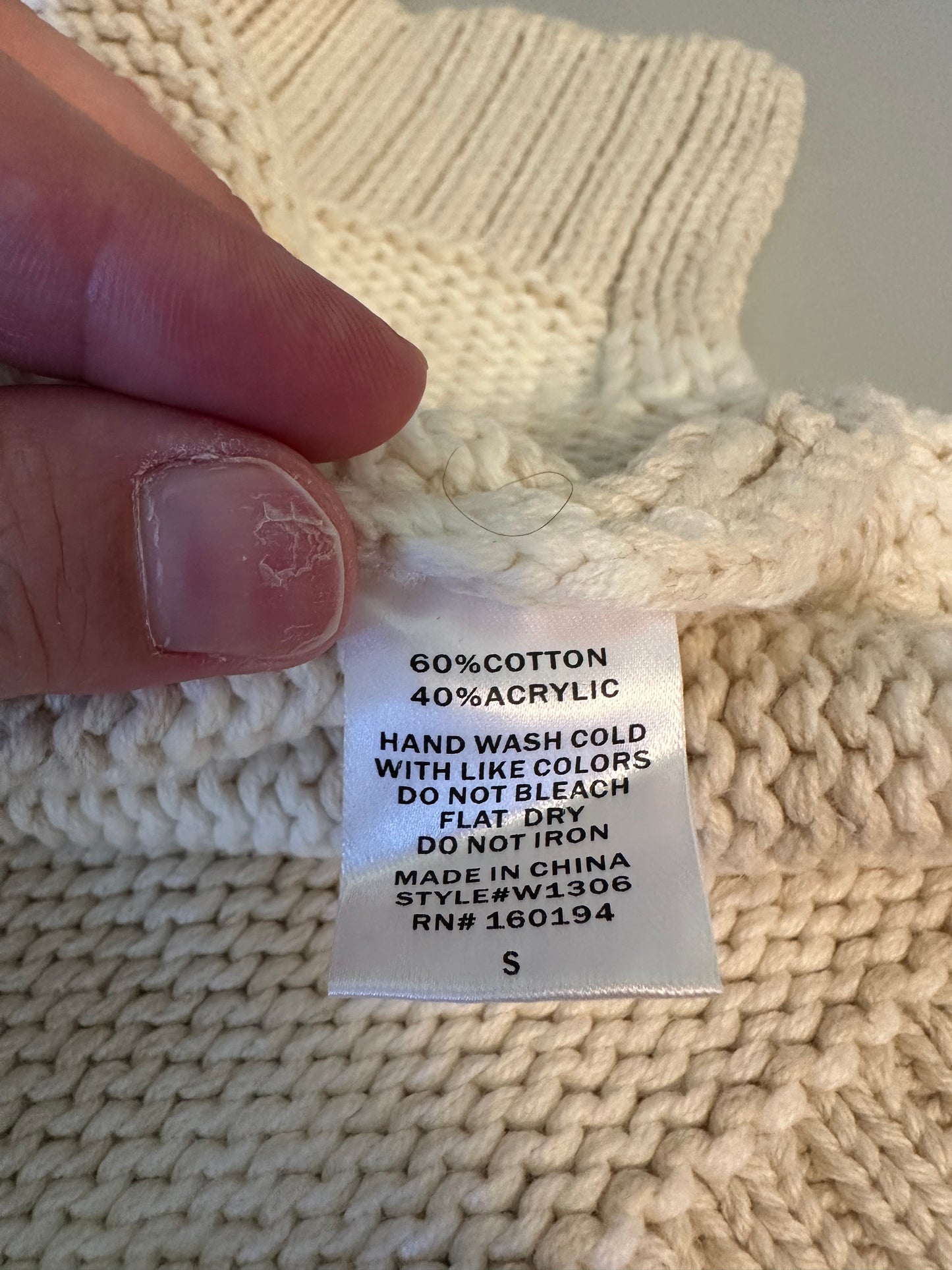 By Together Striped Polo Sweater in Sand and White | Size Small