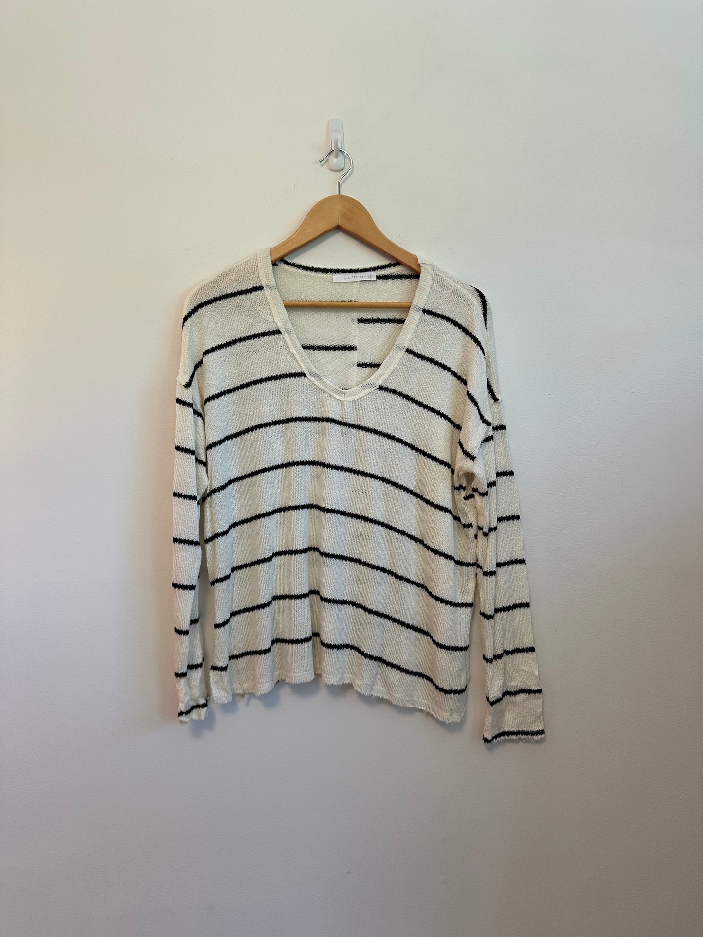 Six Fifty Lightweight Striped Crewneck Beach Sweater | Size Small