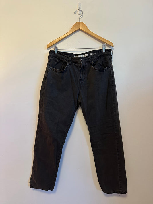 Eddie Bauer Flannel Lined Boyfriend Midrise Slim Jeans Faded Black | Size 12P