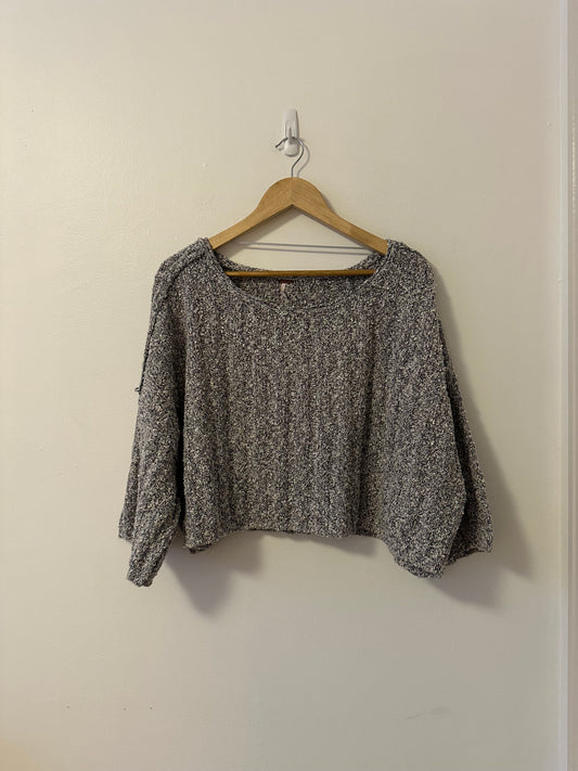 Free People Good Day Pullover Sweater in Charcoal Gray | Size XS