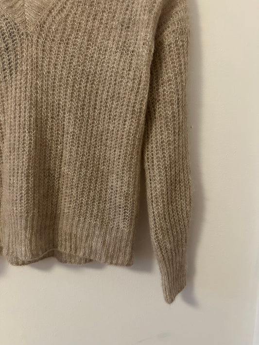 NWT 360 Sweater Georgina Sparkle Gold Taupe | Size XS
