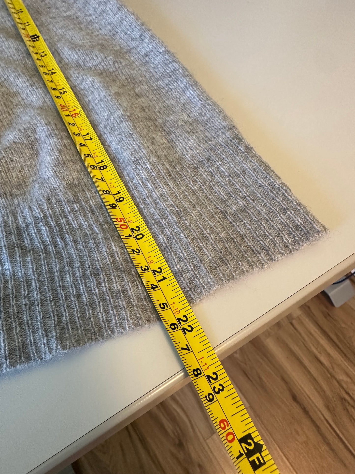White + Warren Gray Cashmere Zip Up Hooded Sweater | Size Small