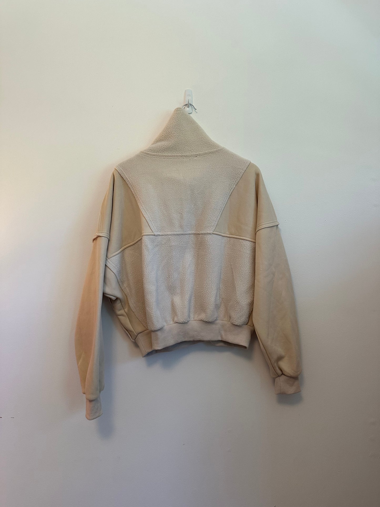 Aemi + Co Carter Fleece Oversized Sweatshirt in Tan | Size Medium