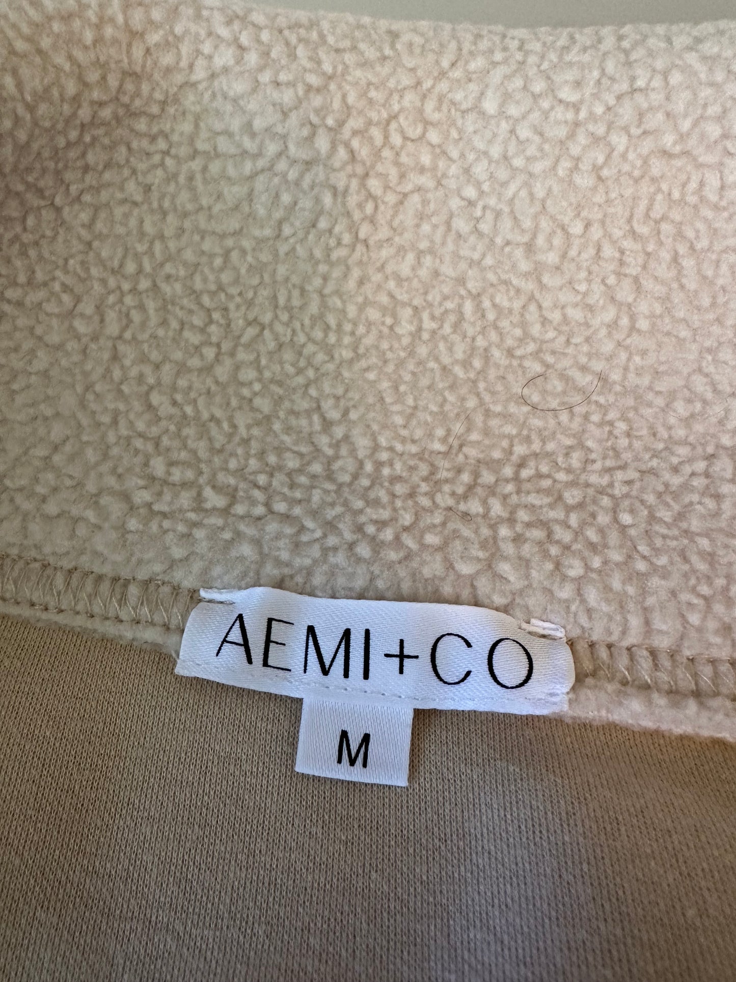 Aemi + Co Carter Fleece Oversized Sweatshirt in Tan | Size Medium