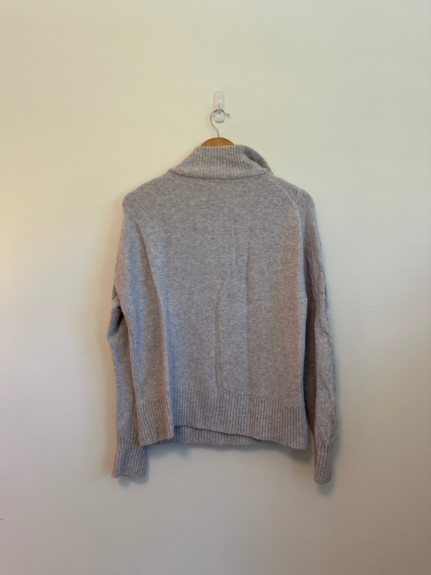 J. Crew Cable Knit Half Zip Heathered Sweater | Size Small