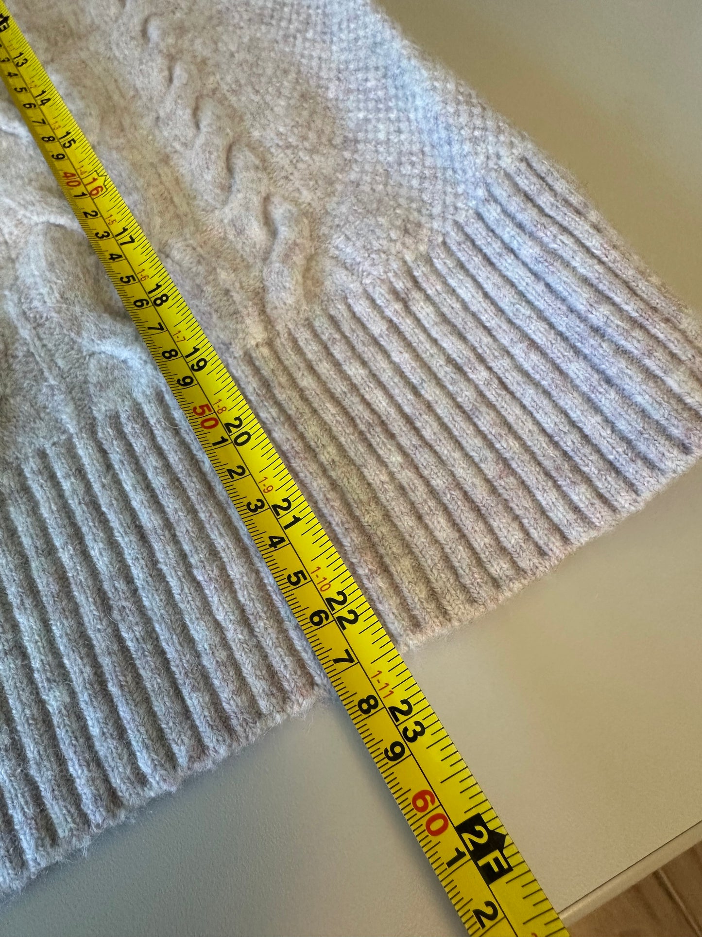 J. Crew Cable Knit Half Zip Heathered Sweater | Size Small