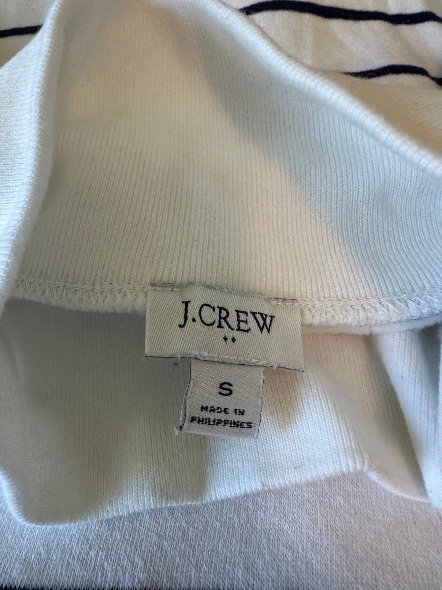 J. Crew Button Neck Pullover Striped Sweatshirt | Size Small