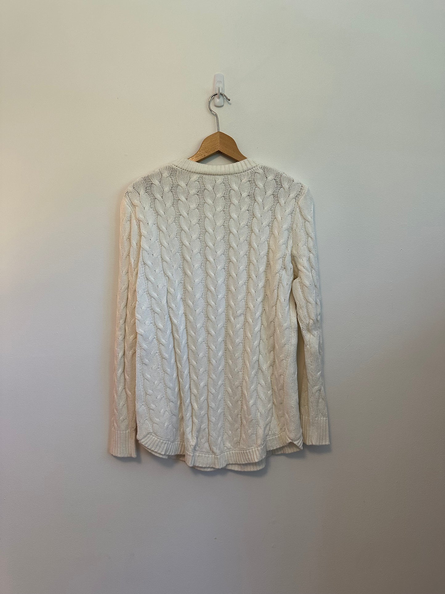 Sail to Sable Cable Knit Ivory Tunic Sweater | Size Small
