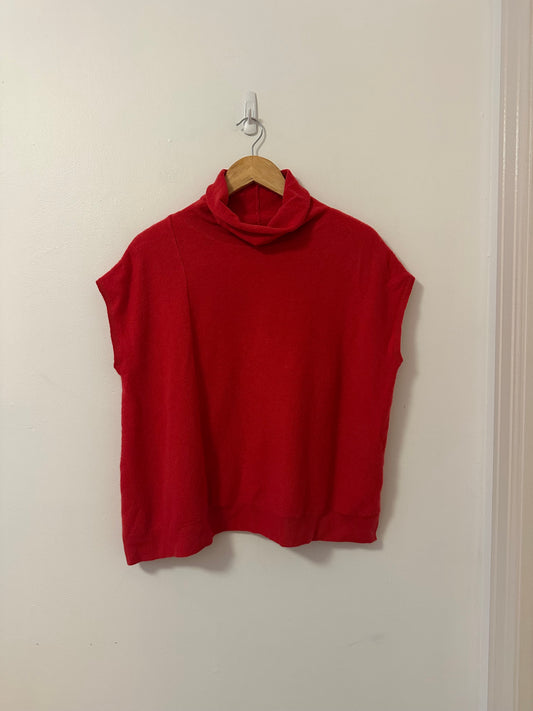 Anthropologie Patty Cowl Neck Cashmere Poncho in Red | Size XXS