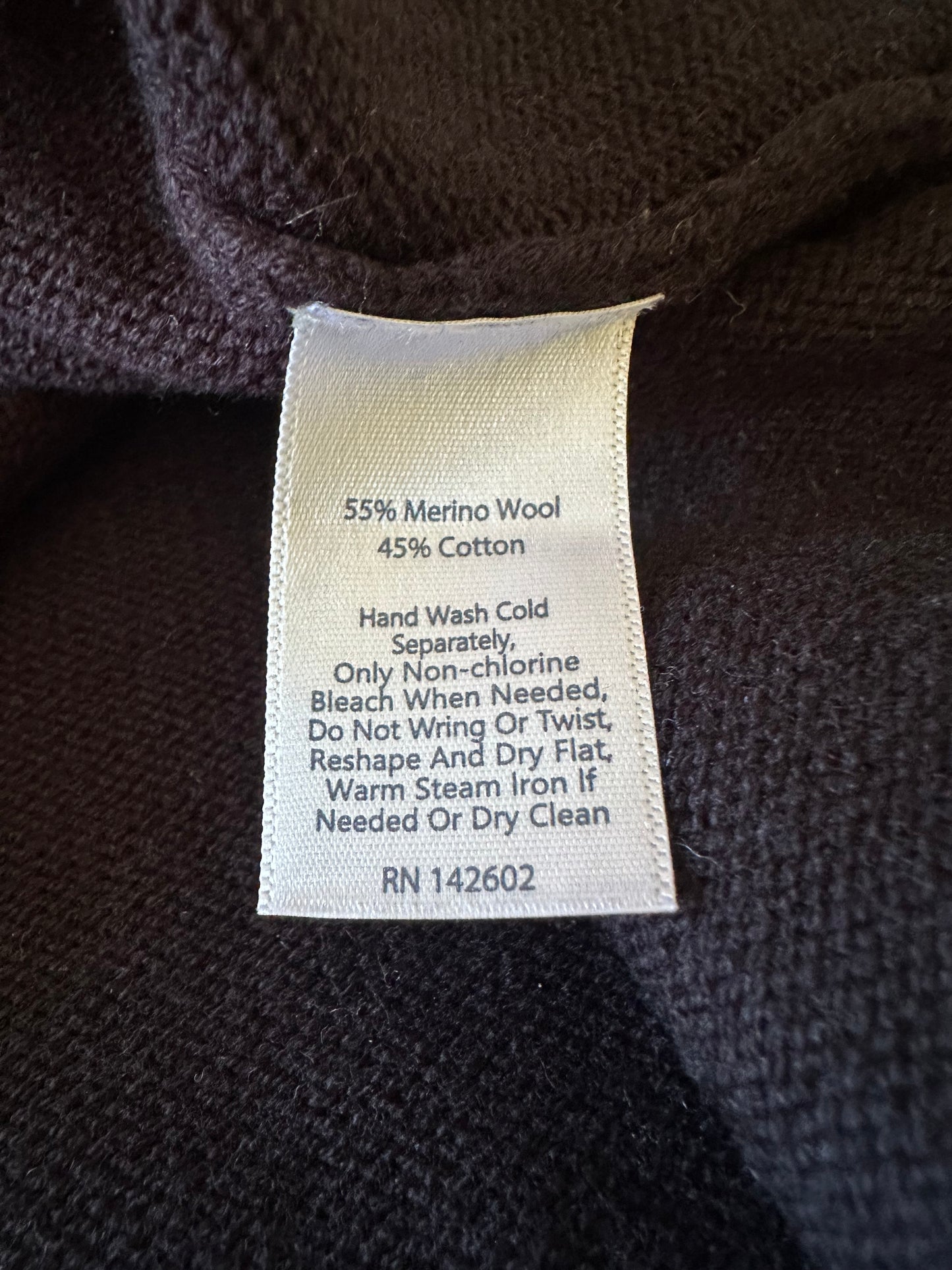 Sail to Sable Wool and Cotton Navy Blue V-Neck Tunic Sweater | Size Medium