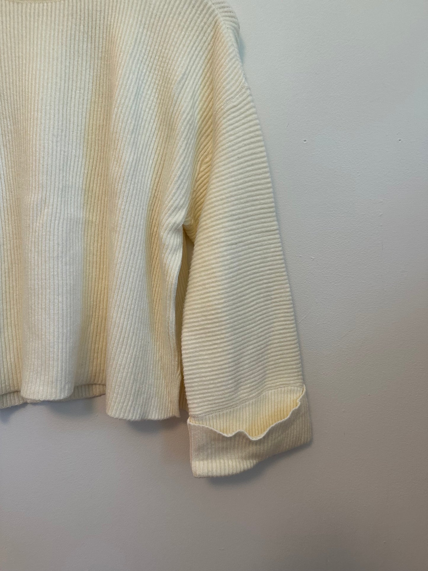 Mod Ref Cream Ribbed Mock Neck Oversized Sweater | Size Medium