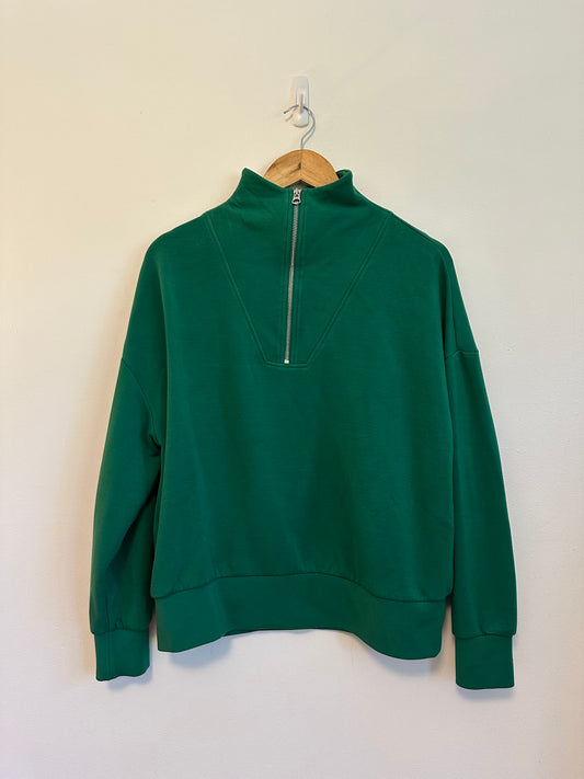 Varley DoubleSoft Green Half Zip Pullover Sweatshirt | Size Small