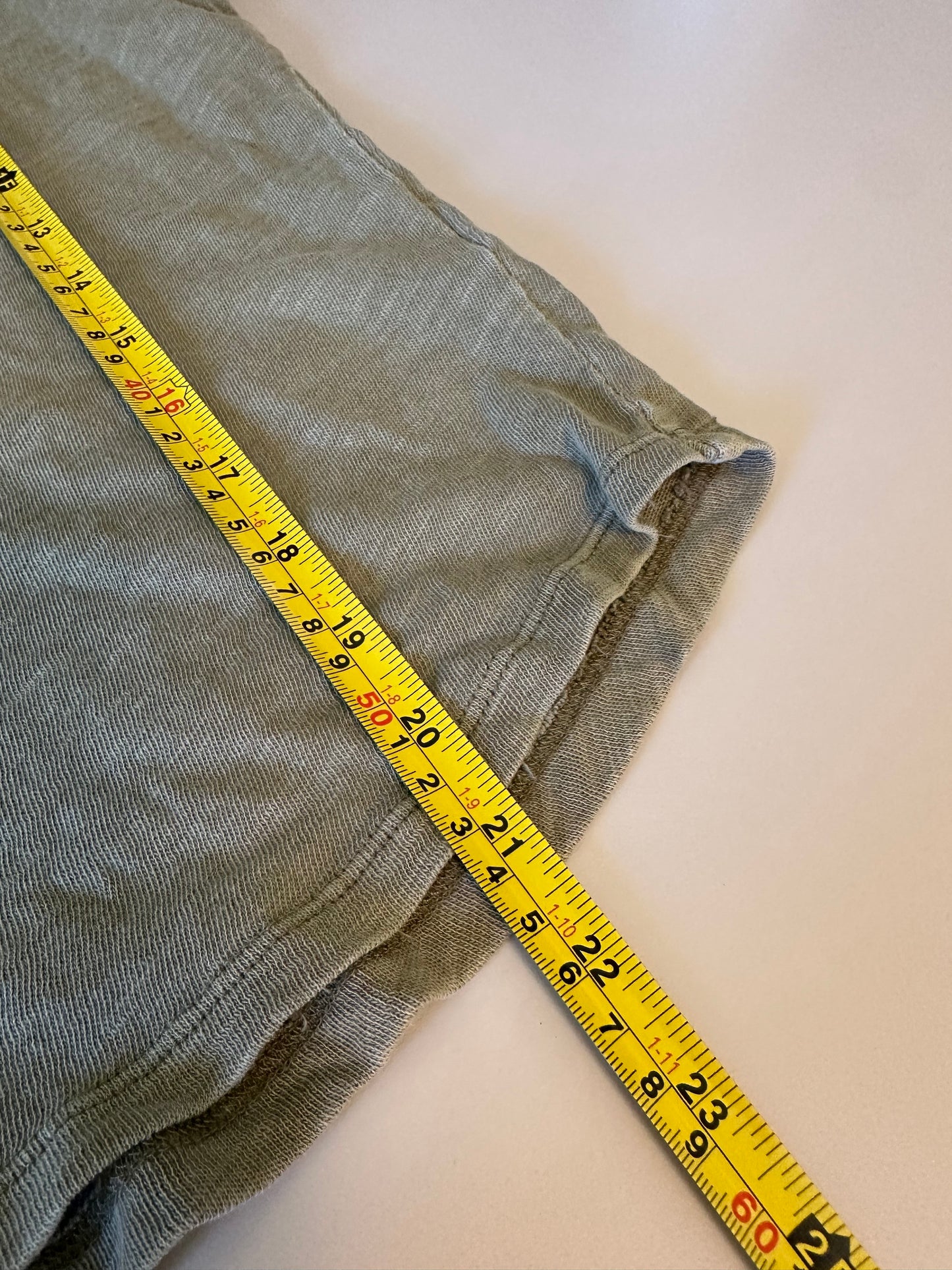 Dear John Anaya Notch Neck Slub Short Sleeve T-Shirt in Olive Green | Size Small