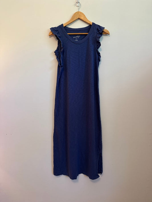 Thread & Supply Cotton Ruffle Sleeve Midi Dress in Purple | Size Medium