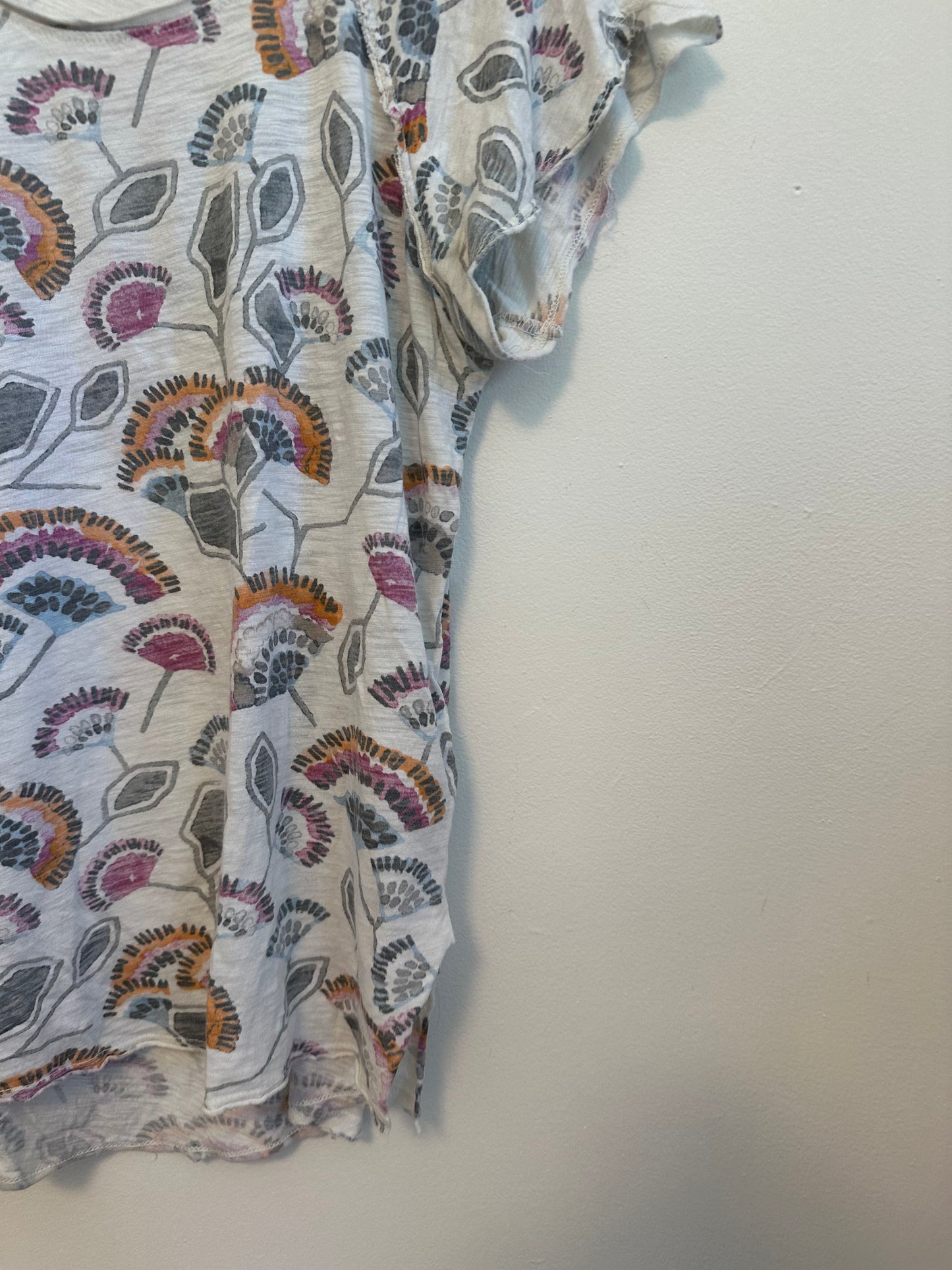 t.la Anthropologie Floral Botanical Slub Knit Short Sleeve T-Shirt | Size Small