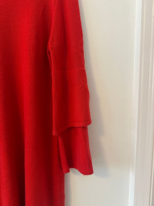 NWT Sail to Sable Red Bell Sleeve Sweater Dress | Size Large