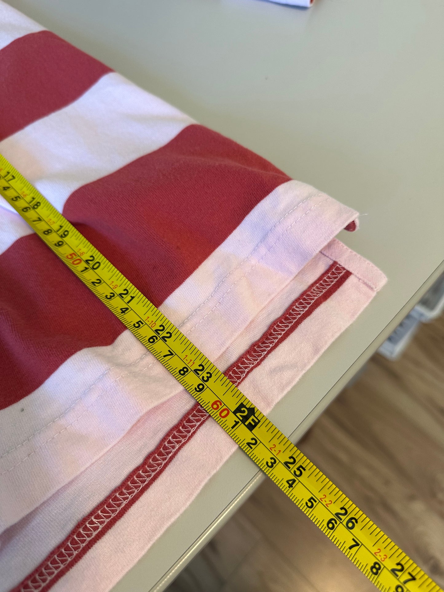 J.Crew Pink and Red Striped Long Sleeve Cotton Rugby Shirt | Size Small