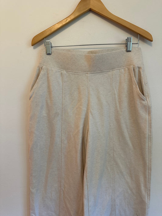 Pact Organic Cotton Wide Leg Crop Pants in Oatmeal Heather | Size Medium