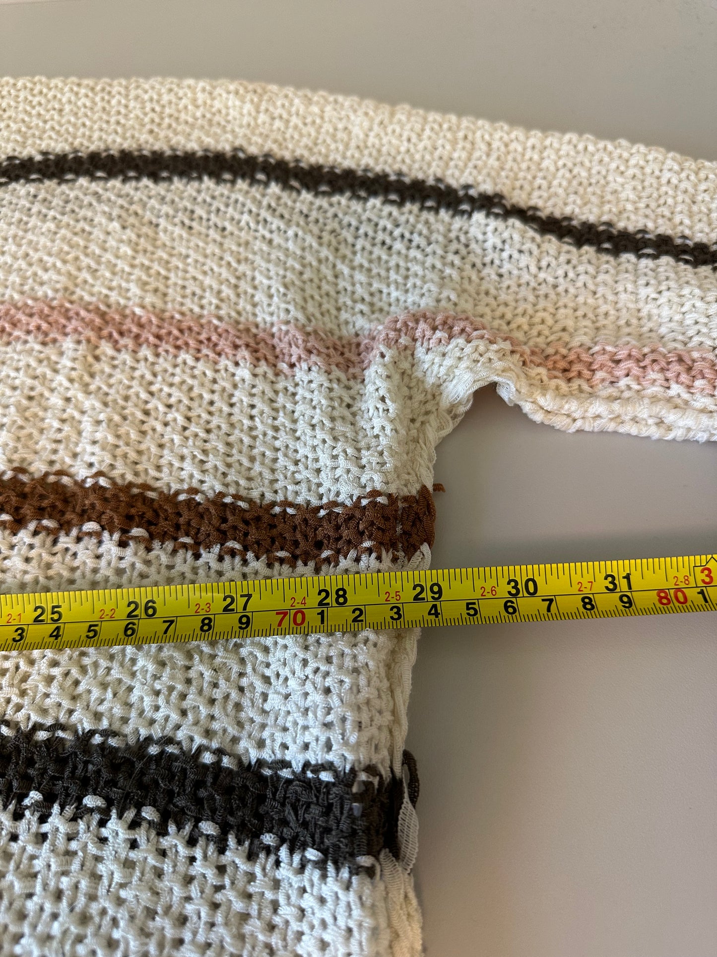 Lavender J Oversized Striped Beach Sweater in Cream, Pink, and Brown