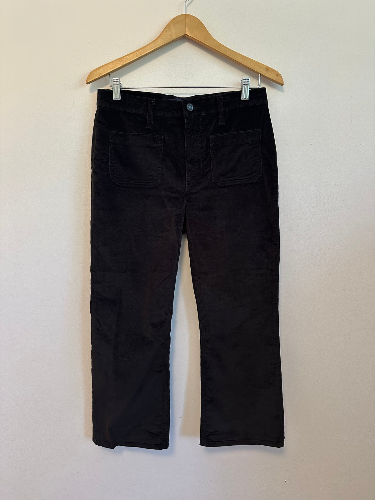 J. Crew Black Velvet Demi Bootcut Cropped Pants | Size 30P