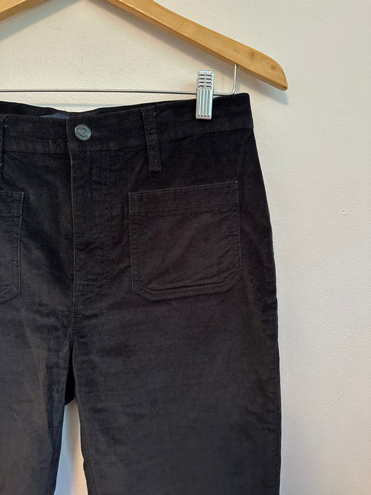 J. Crew Black Velvet Demi Bootcut Cropped Pants | Size 30P