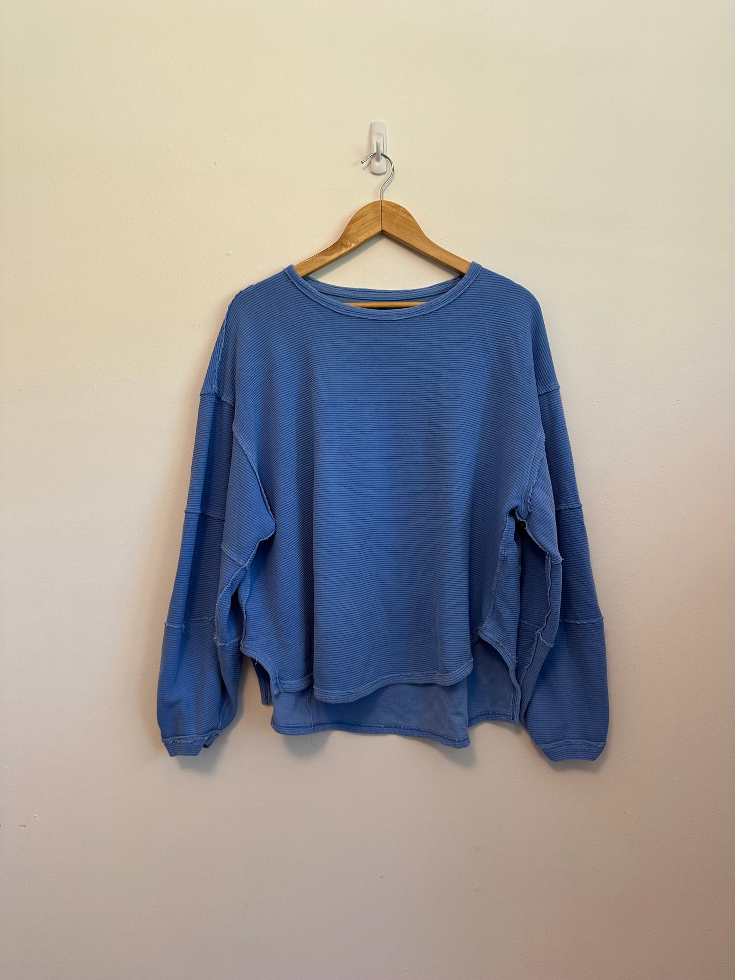 Free People x We The Free Total Eclipse Ribbed T-Shirt in Periwinkle Blue | Size Small