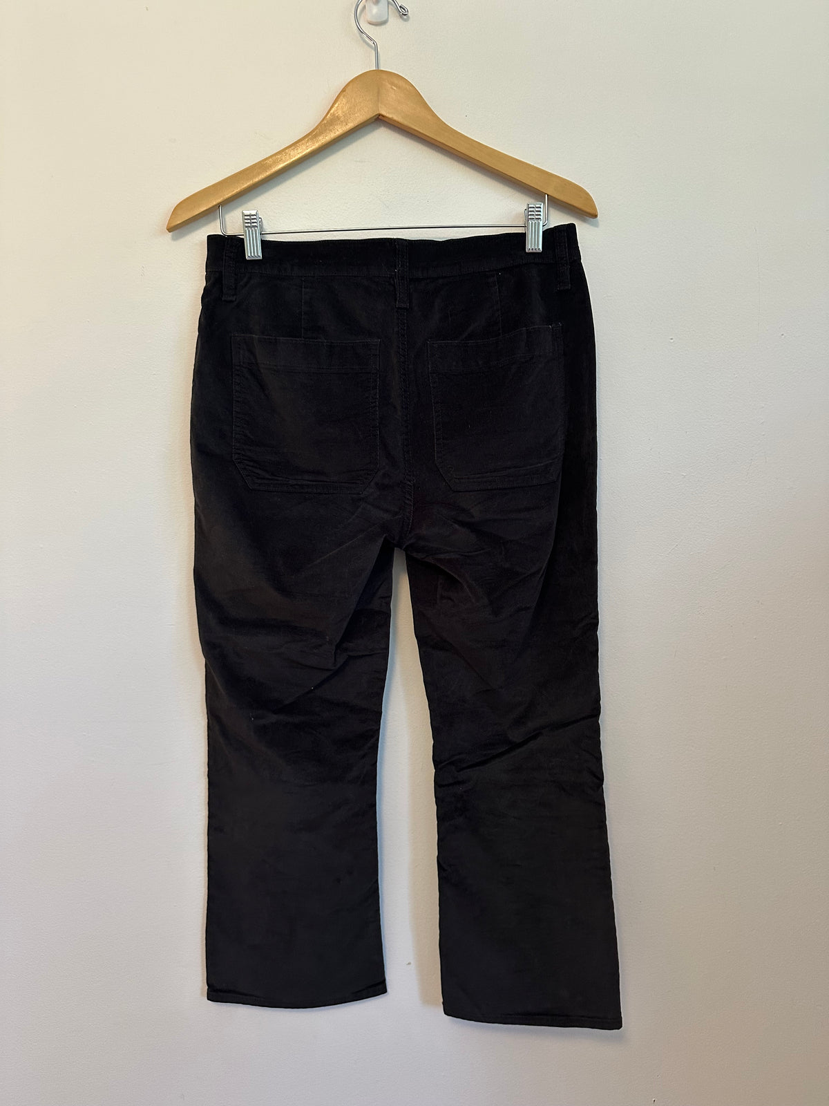 J. Crew Black Velvet Demi Bootcut Cropped Pants | Size 30P