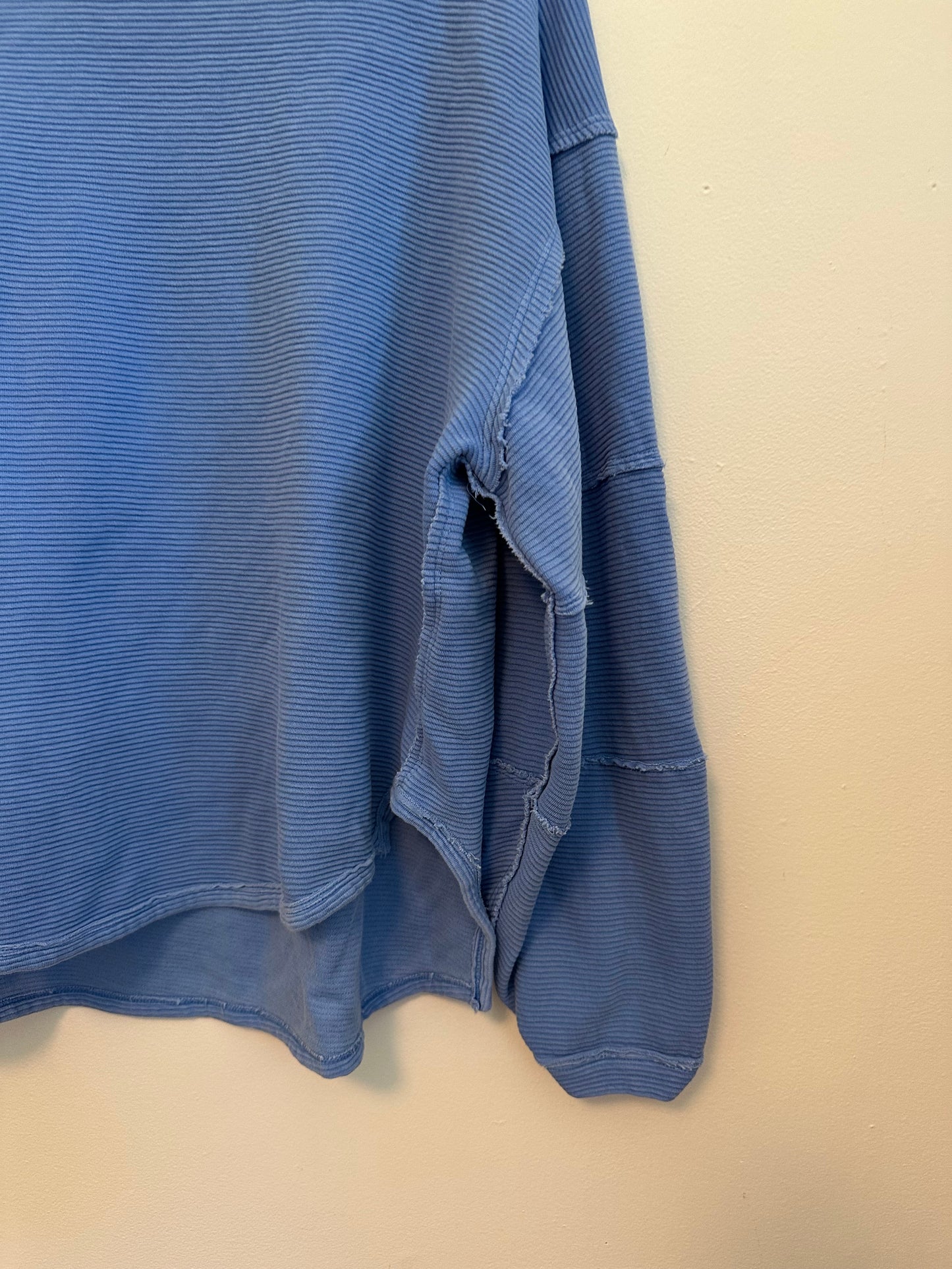 Free People x We The Free Total Eclipse Ribbed T-Shirt in Periwinkle Blue | Size Small