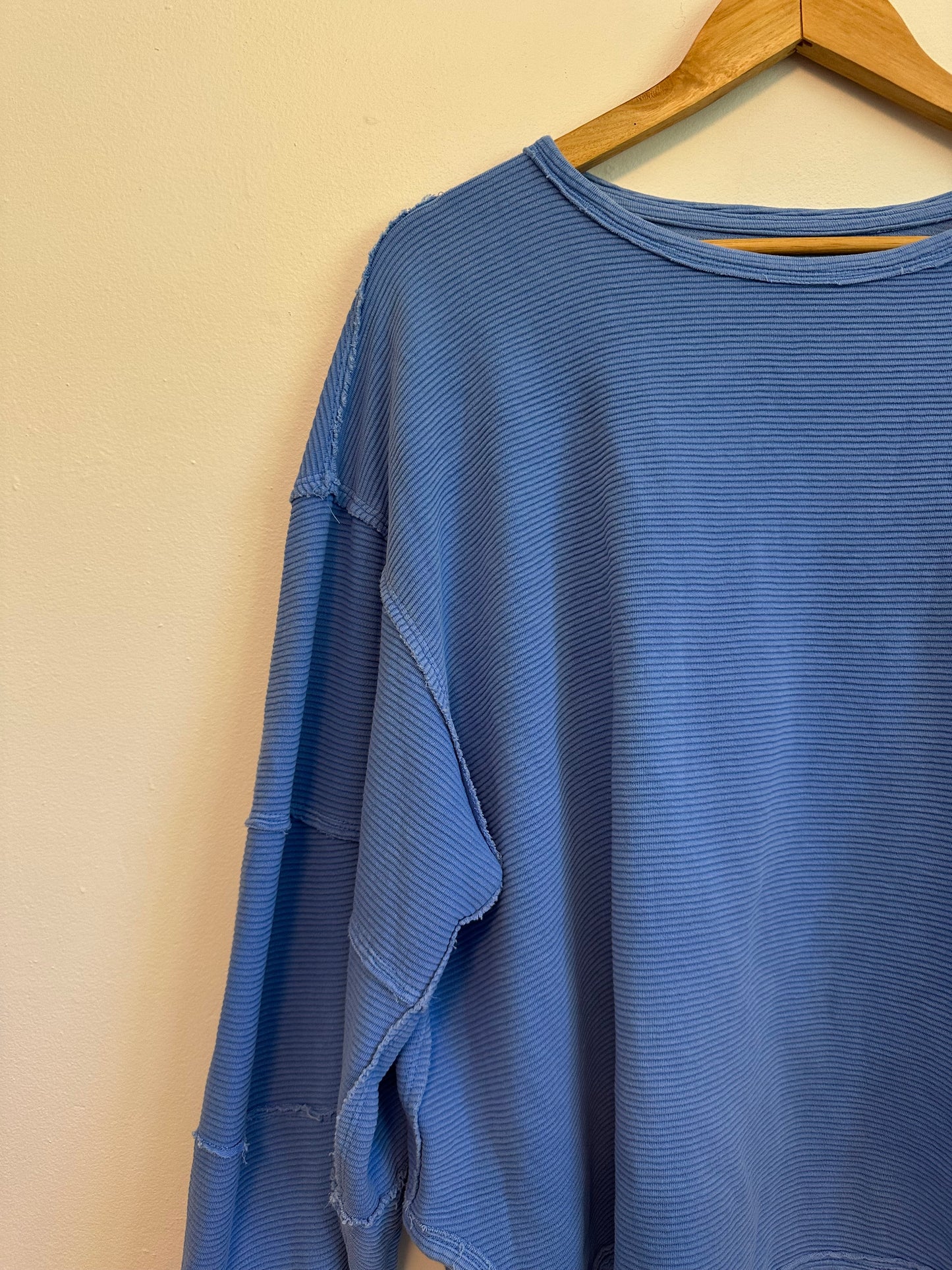 Free People x We The Free Total Eclipse Ribbed T-Shirt in Periwinkle Blue | Size Small
