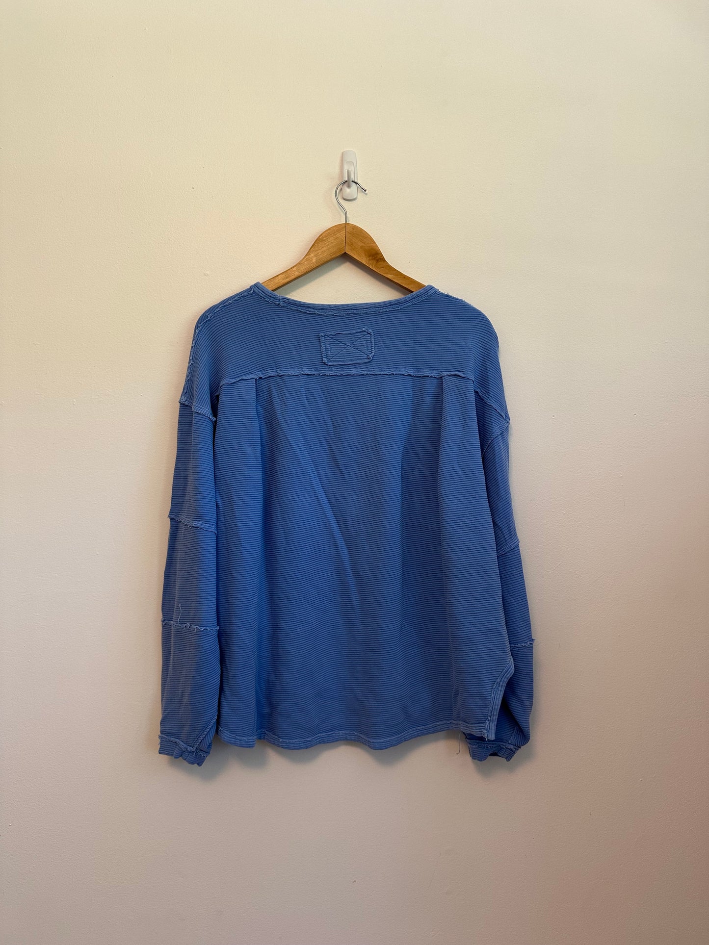 Free People x We The Free Total Eclipse Ribbed T-Shirt in Periwinkle Blue | Size Small