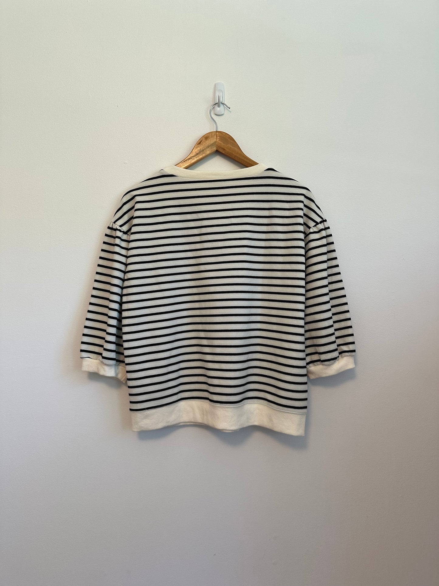 Jodifl Striped Puff Sleeve Knit Top | Size Medium