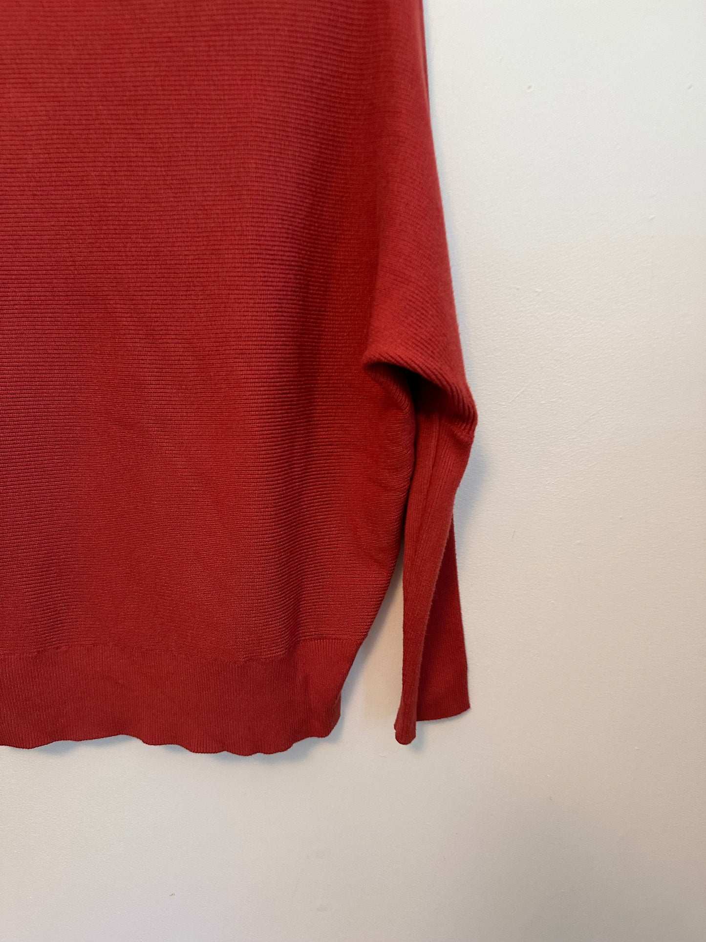 Blue Ivy Burnt Orange Oversized Ribbed Turtleneck Pullover | Size S/M