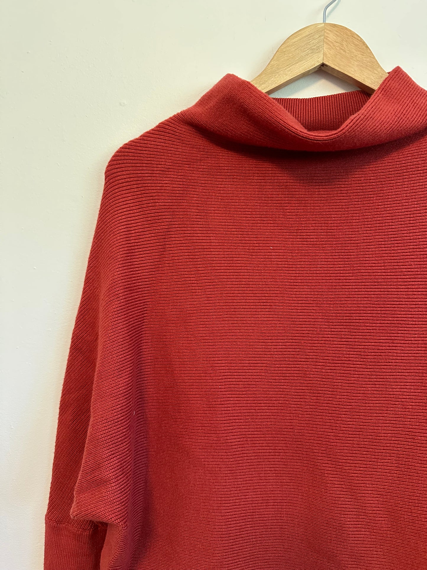 Blue Ivy Burnt Orange Oversized Ribbed Turtleneck Pullover | Size S/M