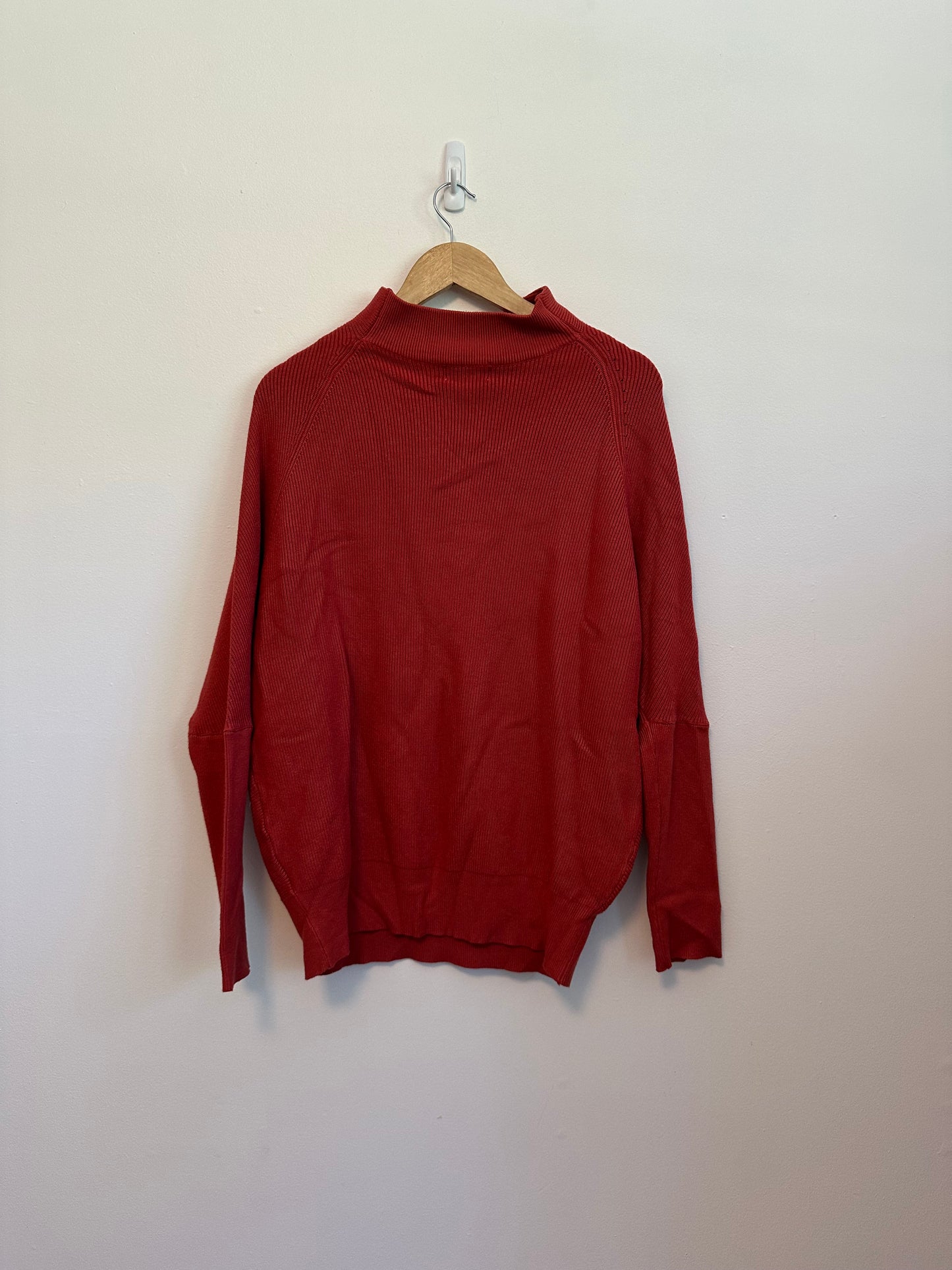 Blue Ivy Burnt Orange Oversized Ribbed Turtleneck Pullover | Size S/M
